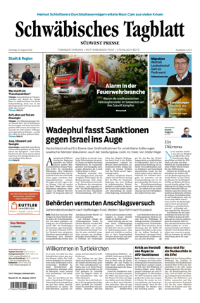 Cover of Schwabisches Tagblatt - Tubinger Chronik