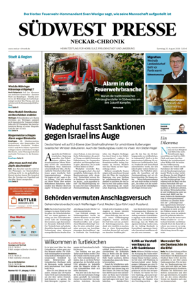 Cover of SUDWEST PRESSE - Neckar-Chronik
