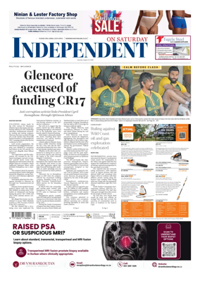 Cover of The Independent on Saturday