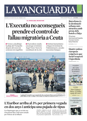 Cover of La Vanguardia (Catala)