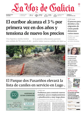 Cover of La Voz de Galicia (Lugo)