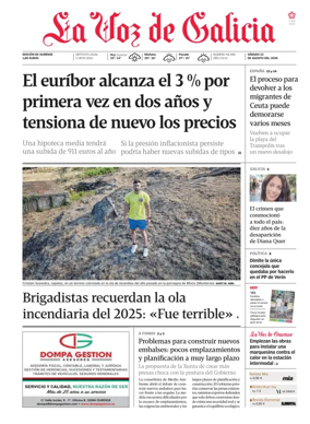 Cover of La Voz de Galicia (Ourense)