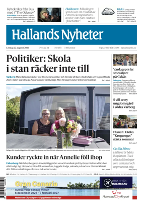 Cover of Hallands Nyheter