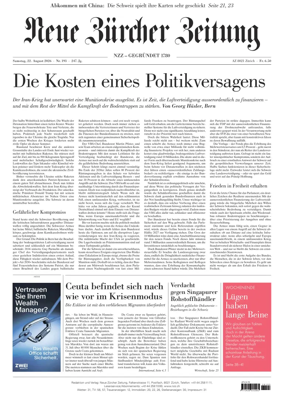 Cover of Neue Zurcher Zeitung