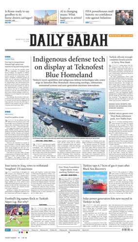 Cover of Daily Sabah (Turkey)