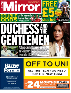 Cover of Daily Mirror (Northern Ireland)