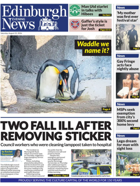 Cover of Edinburgh Evening News