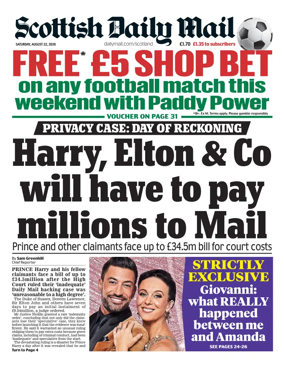 Cover of Scottish Daily Mail
