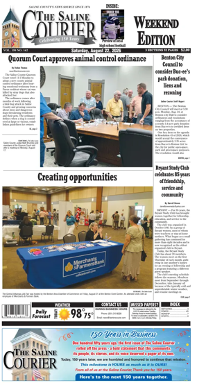 Cover of The Saline Courier Weekend