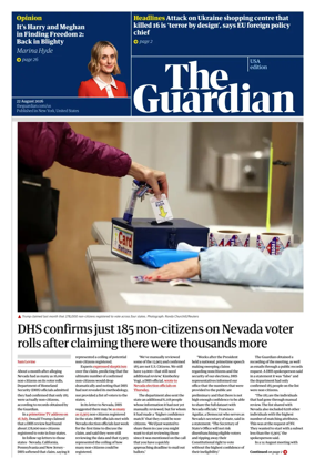 Cover of The Guardian (USA)