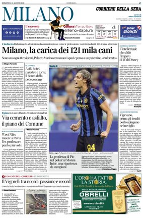 Cover of Corriere della Sera (Milano)