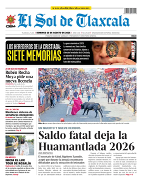 Cover of El Sol de Tlaxcala