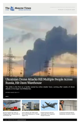 Cover of The Moscow Times - English