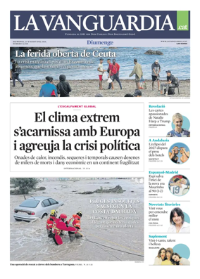 Cover of La Vanguardia (Catala)