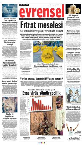 Cover of Evrensel Gazetesi