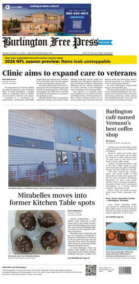 Cover of Burlington Free Press