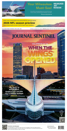 Cover of Milwaukee Journal Sentinel