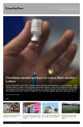 Cover of Tampa Bay Times TFP