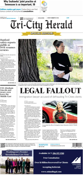 Cover of Tri-City Herald (Sunday)