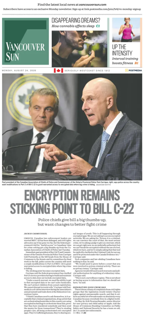 Cover of Vancouver Sun