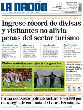 Cover of La Nacion (Costa Rica)
