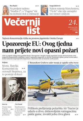 Cover of Vecernji list BiH