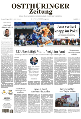 Cover of Ostthuringer Zeitung (Landkreis Saalfeld-Rudolstadt)