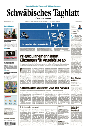 Cover of Schwabisches Tagblatt - Tubinger Chronik