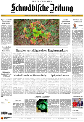 Cover of Schwabische Zeitung (Friedrichshafen)