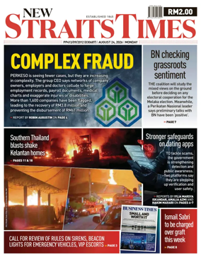 Cover of New Straits Times