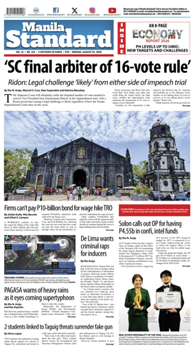 Cover of Manila Standard