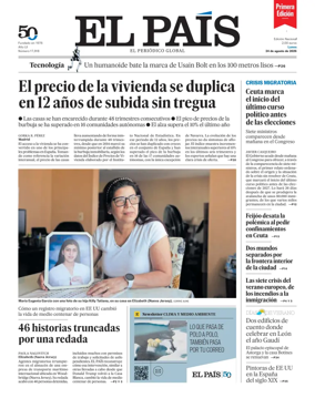 Cover of EL PAIS primera edicion