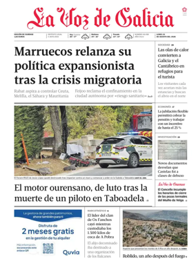 Cover of La Voz de Galicia (Ourense)