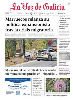 Cover of La Voz de Galicia (Santiago)