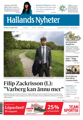 Cover of Hallands Nyheter