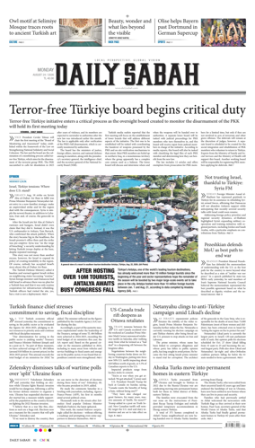 Cover of Daily Sabah (Turkey)