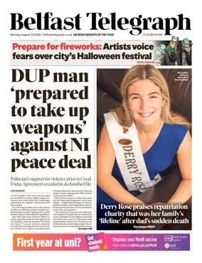 Cover of Belfast Telegraph