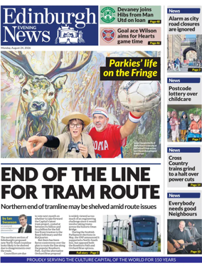 Cover of Edinburgh Evening News