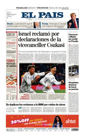 Cover of El Pais (Uruguay)