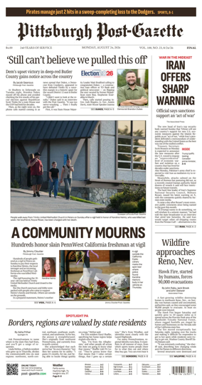Cover of Pittsburgh Post-Gazette