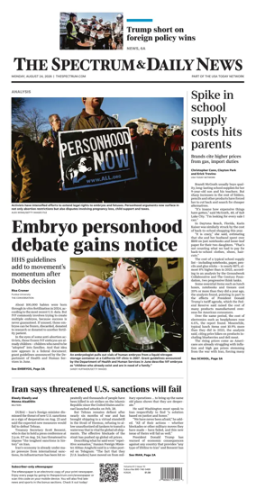 Cover of The Spectrum & Daily News