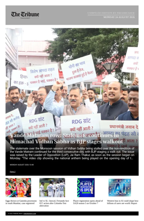 Cover of Tribune India - Compiled Edition