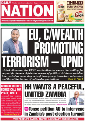 Cover of Daily Nation Newspaper