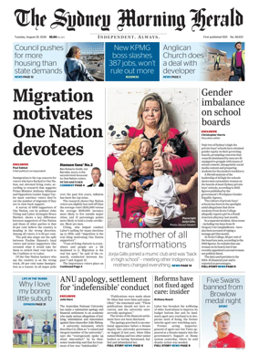 Cover of The Sydney Morning Herald