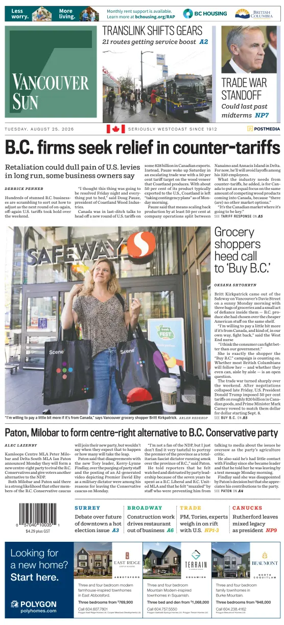Cover of Vancouver Sun