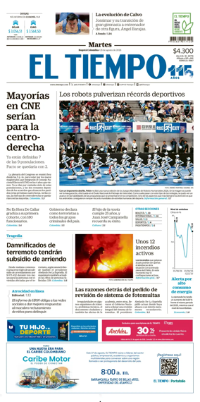 Cover of El Tiempo (Bogota)