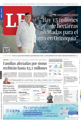 Cover of La Republica (Colombia)