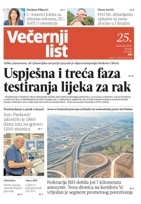 Cover of Vecernji list BiH