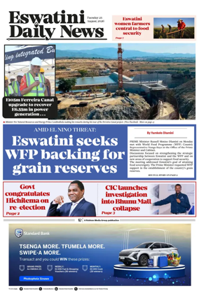Cover of Eswatini Daily News