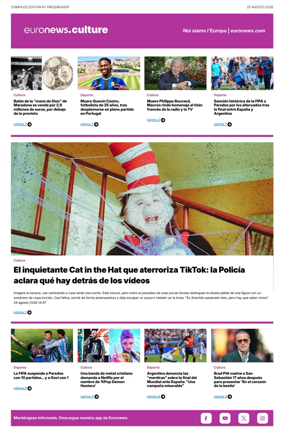 Cover of Euronews Culture and Sport (Spanish) Compiled Edition